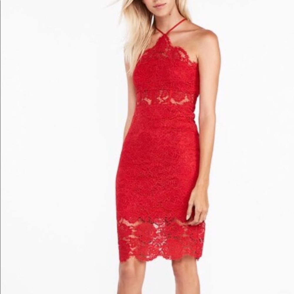 NWT red lace corset dress size 0